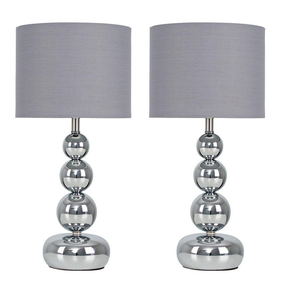 Marissa Pair of Silver Table Lamps - image 1
