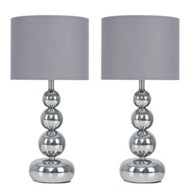 Marissa Pair of Silver Table Lamps