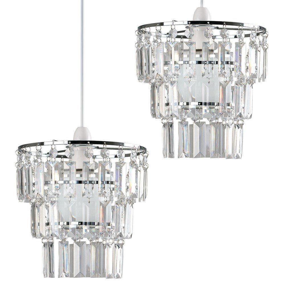 Pair of Silver Ceiling Pendant Shades - image 1