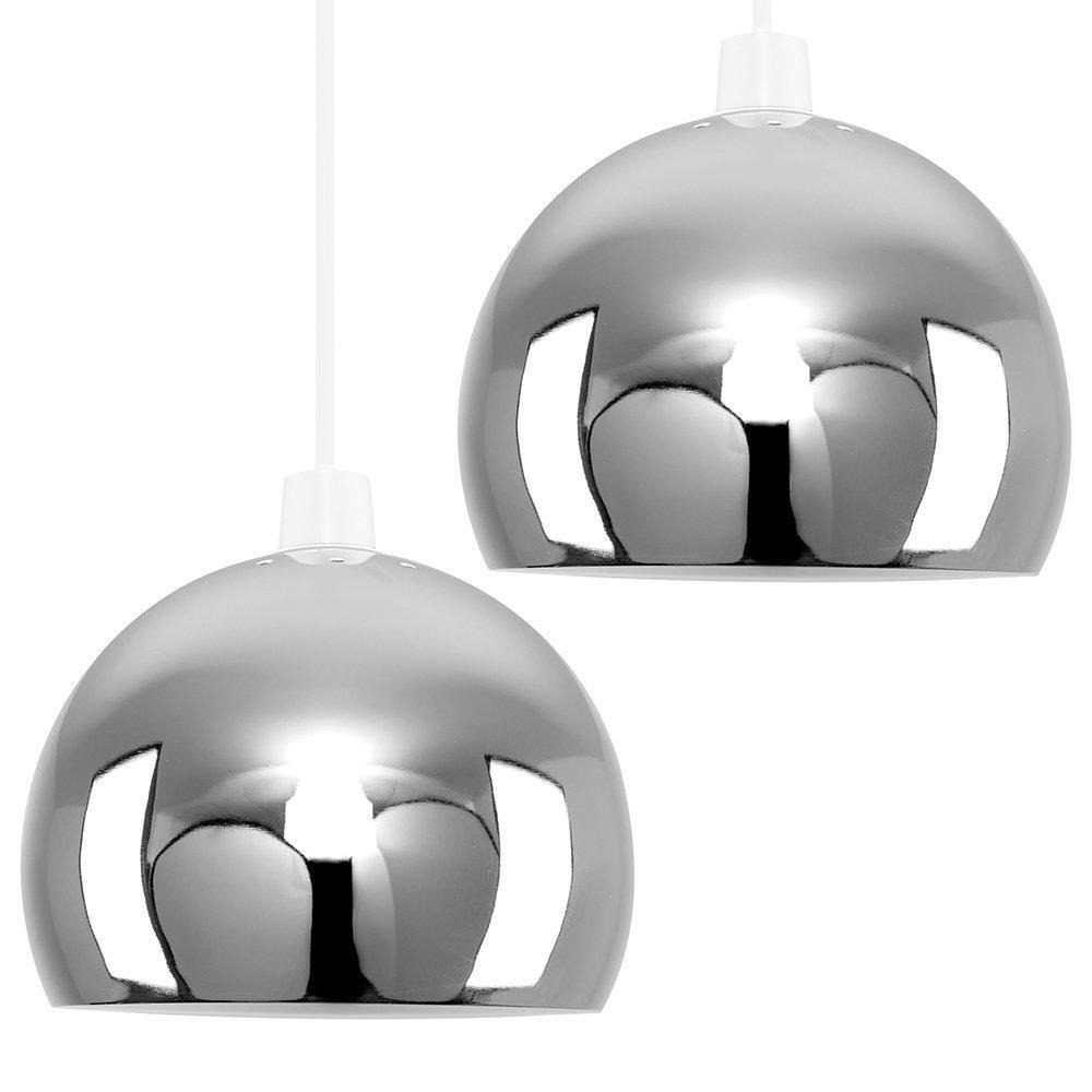 Pair of Silver Ceiling Pendant Shade - image 1