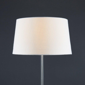 Charlie Silver Modern Stem Floor Lamp White Tapered Faux Linen Shade - thumbnail 3