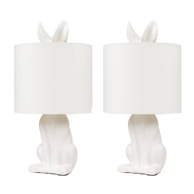 Pair of White Table Lamp - thumbnail 1