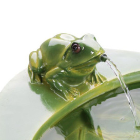 Solar Water Feature Bowls Frog Cascading Leaf Pattern 64cm - thumbnail 2