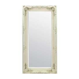 'Carved Louis' Cream Antique Style Dress Full Length Leaner Mirror 183 x 91cm - thumbnail 3