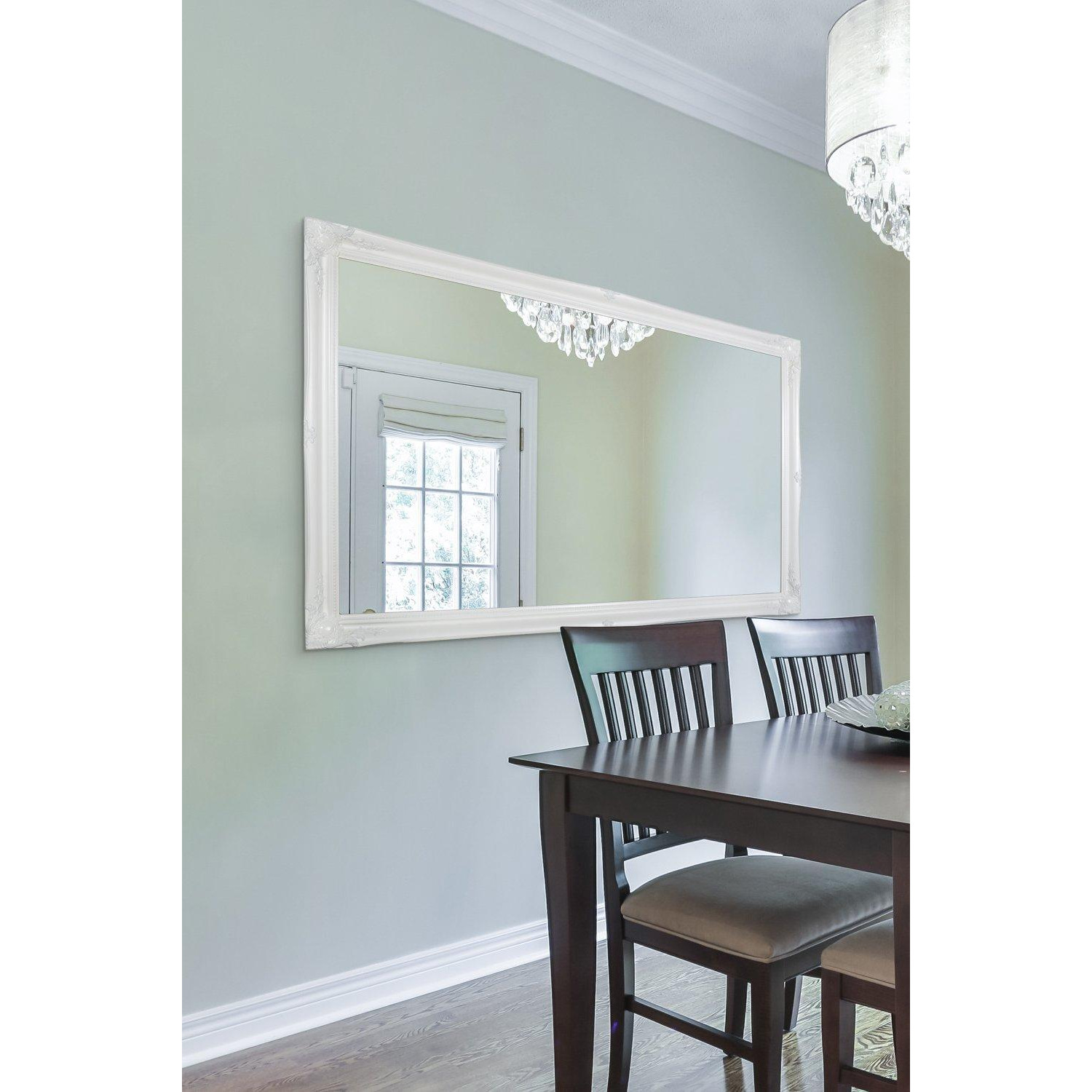 """Hamilton"" White Shabby Chic Design Wall/Leaner Mirror 167cm x 106cm" - image 1