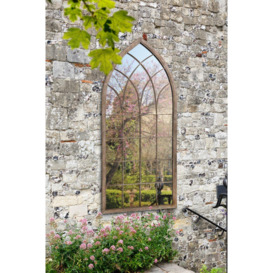 'Dorset' Rustic Arch Large Garden Metal Frame Wall Mirror 169xm x 75cm