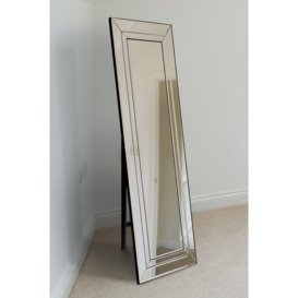 Double Bevelled Large Modern Venetian Cheval Free Standing Mirror 5Ft X 1Ft3 (150 X 40cm) - thumbnail 1