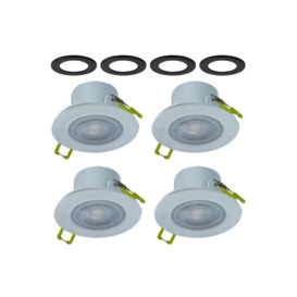 LED Fixed Downlight 5.5W Dimmable 4000K - White (4 Pack) with Black Bezels - thumbnail 1