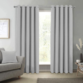 Spencer Faux Wool Lined Blackout Eyelet Curtains pair - thumbnail 1