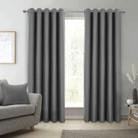 Spencer Faux Wool Lined Blackout Eyelet Curtains pair