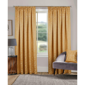 Buckingham Damask Fully Lined 3 Inch Pencil Pleat Curtains Pair