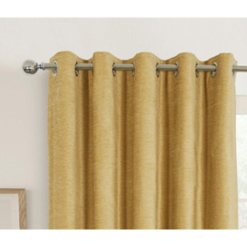 Canterbury Chenille Lined Blackout Eyelet Curtains Pair - thumbnail 2