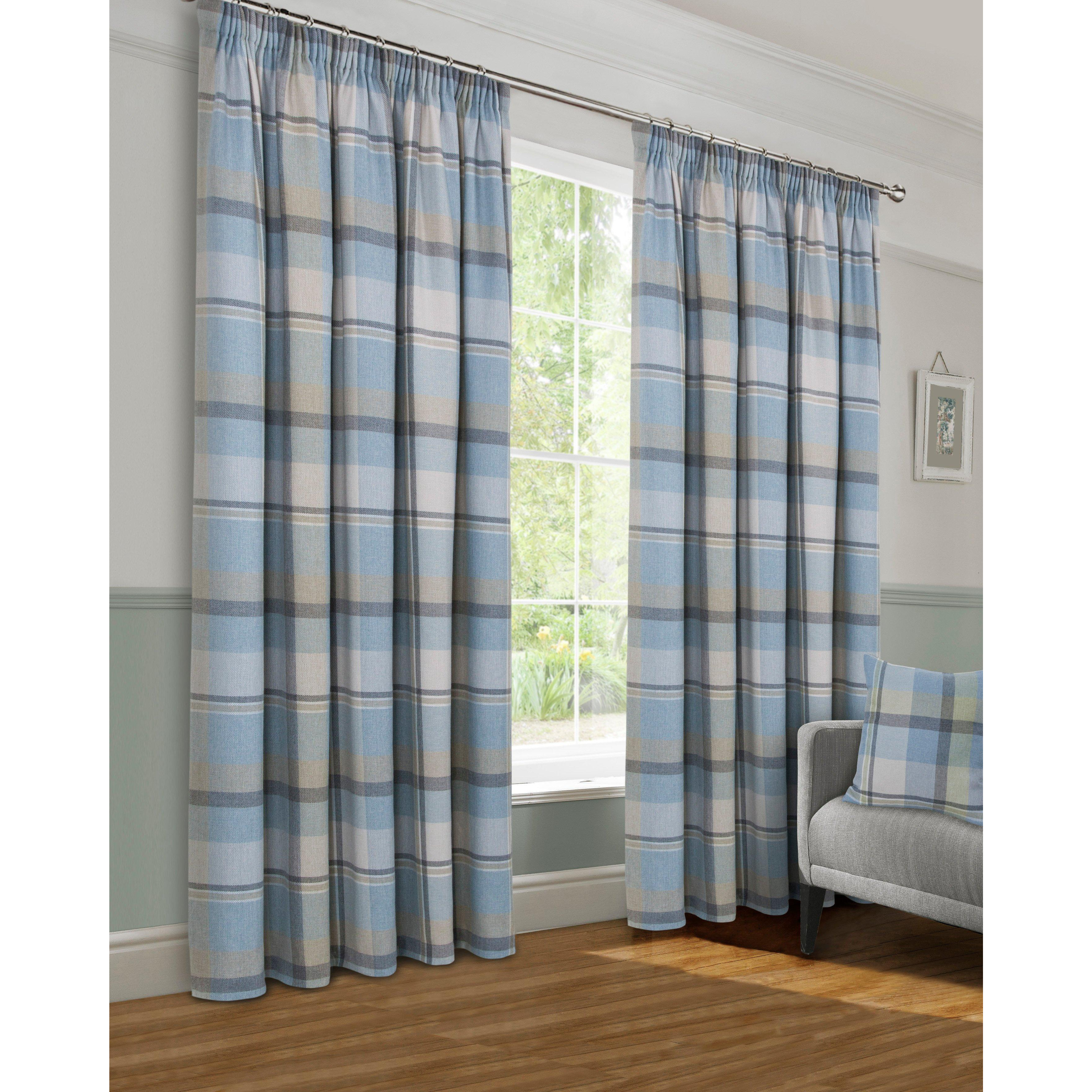 Braemar Faux Wool Fully Lined 3 Inches Pencil Pleat Curtains pair - image 1