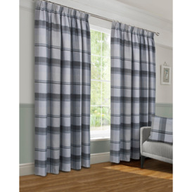 Braemar Faux Wool Fully Lined 3 Inches Pencil Pleat Curtains pair - thumbnail 1