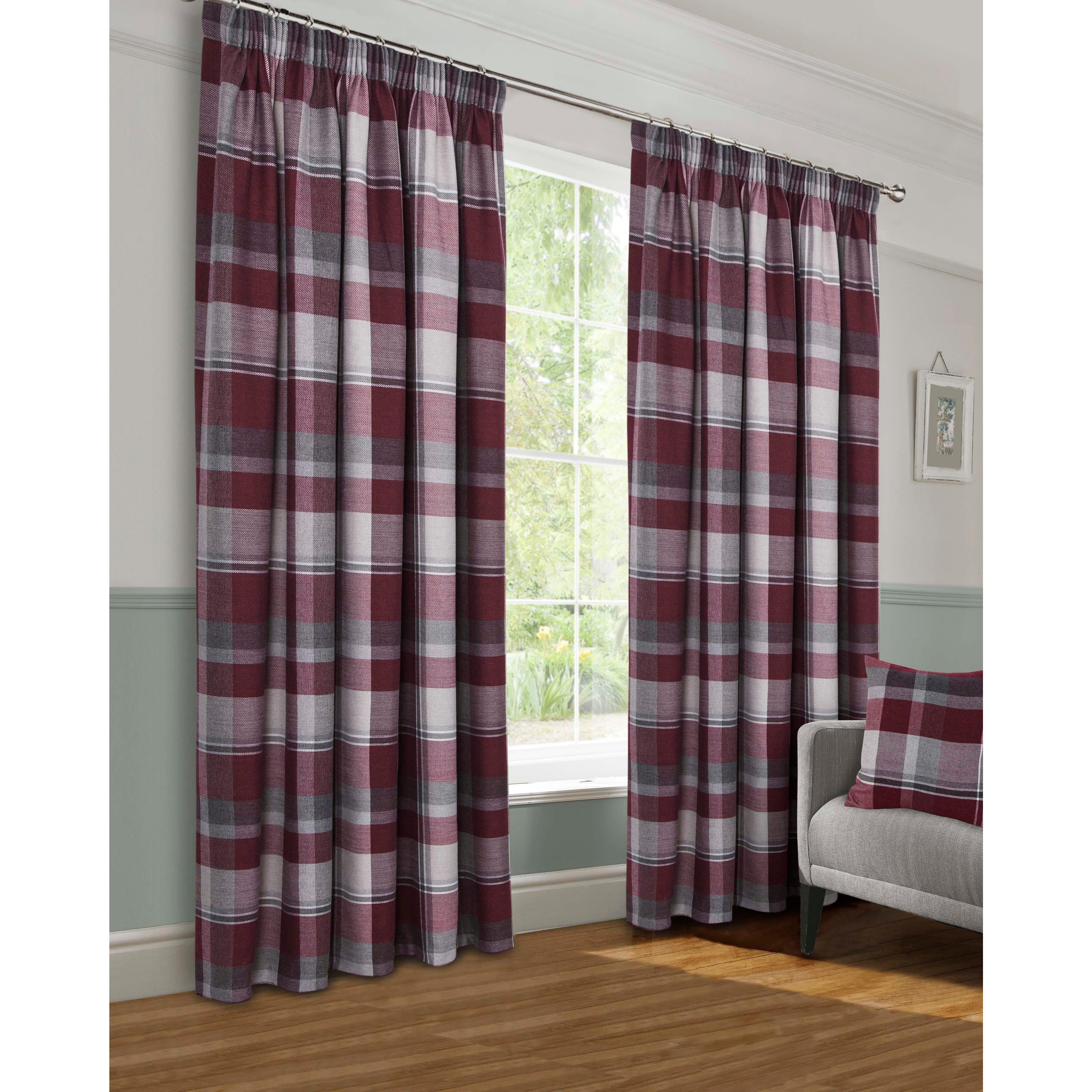 Braemar Faux Wool Fully Lined 3 Inches Pencil Pleat Curtains pair - image 1