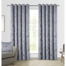 Lucia Floral Thermal Interlined Eyelet Curtains pair