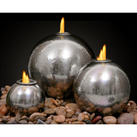 Water Feature Magma Triple Sphere Stainless Steel Fire and Water - thumbnail 3