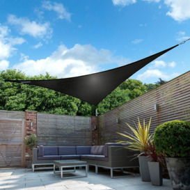 3.6m Triangle Waterproof Patio Sun Shade Canopy 98% UV Block Free Rope - thumbnail 2