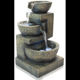3 Tier Cascading Water Feature 'Kendal' Lights Self Contained 48cm