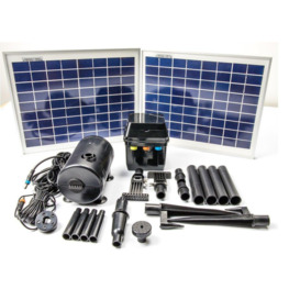 Solar Powered Pond Fountain Pump Kit with LEDs Battery Backup 1200 LPH
