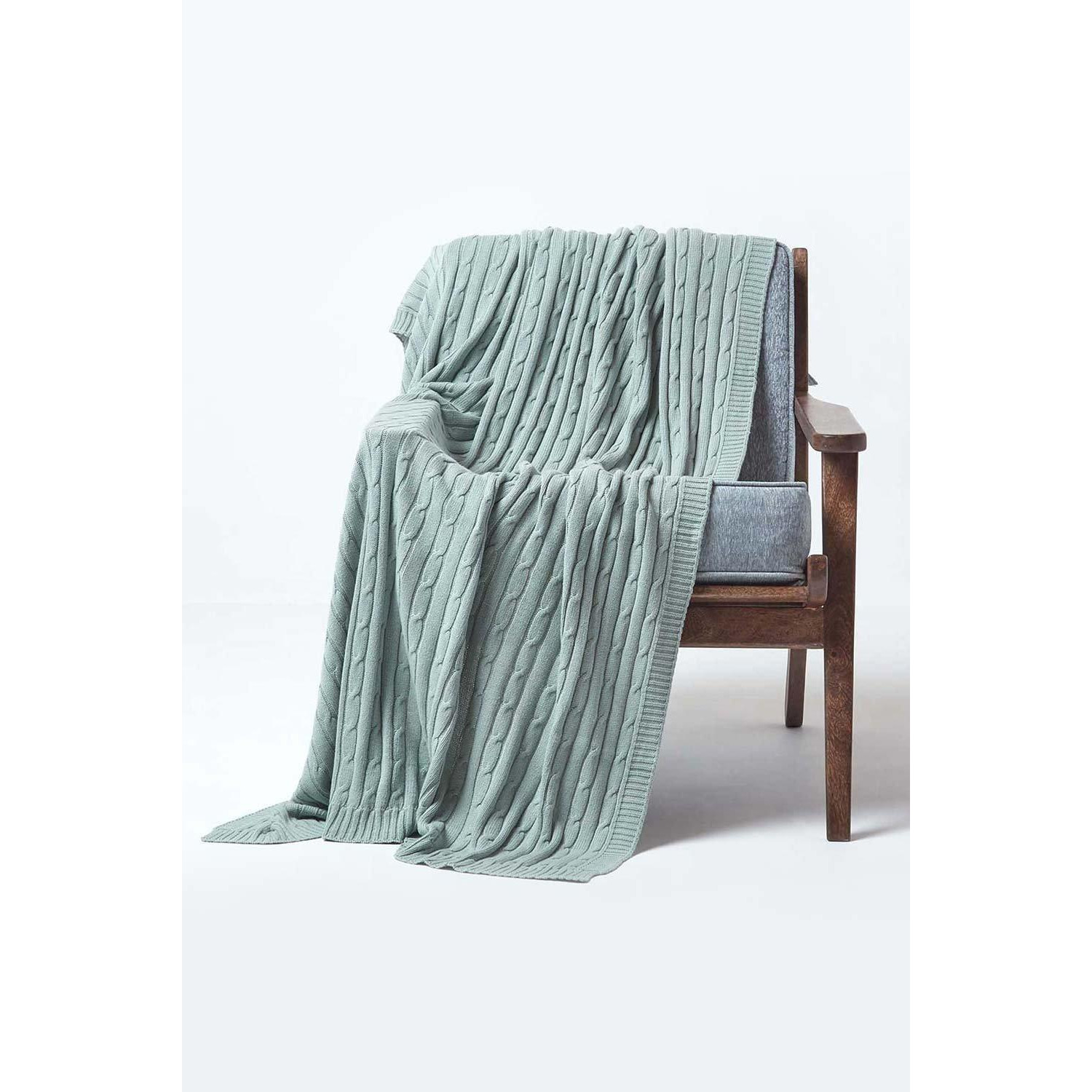 Cotton Cable Knit Throw - image 1
