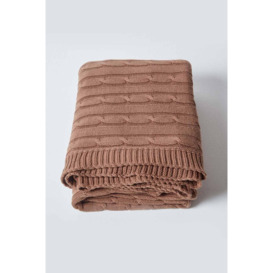 Cotton Cable Knit Throw - thumbnail 3
