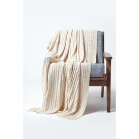 Cotton Cable Knit Throw