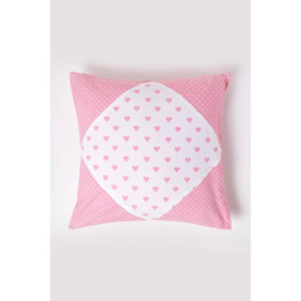 Cotton Hearts and Polka Dots Cushion Cover