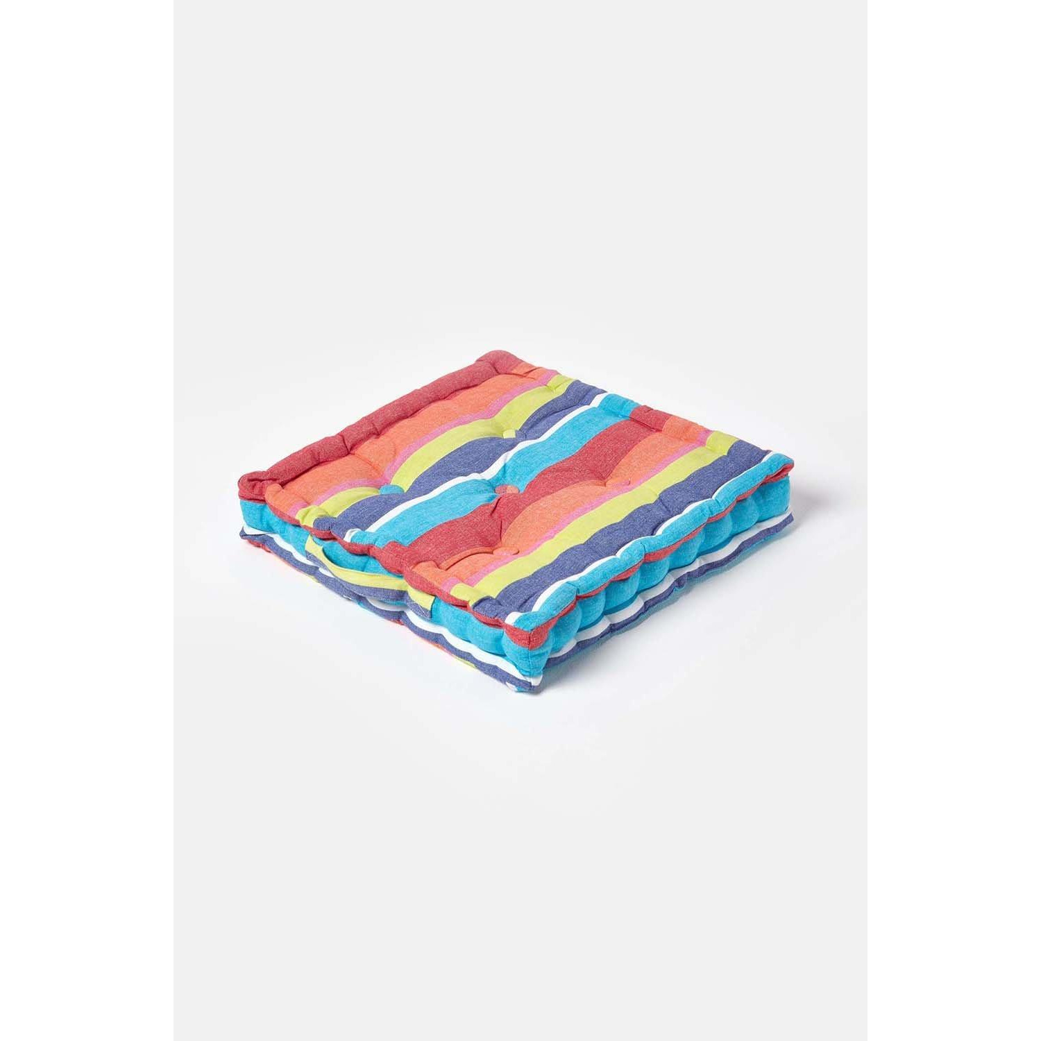 Cotton Multicoloured Stripe Floor Cushion - image 1