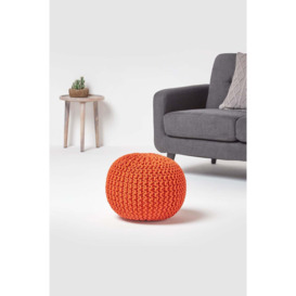 Round Cotton Knitted Pouffe Footstool - thumbnail 2