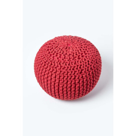 Round Cotton Knitted Pouffe Footstool - thumbnail 3