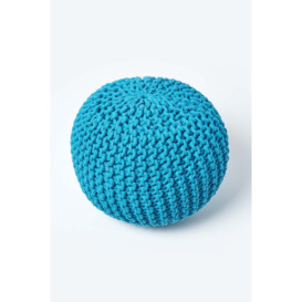 Round Cotton Knitted Pouffe Footstool - thumbnail 3
