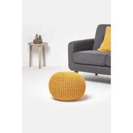Round Cotton Knitted Pouffe Footstool - thumbnail 2