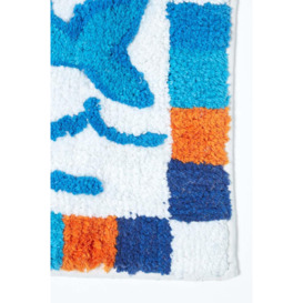 Cotton Tufted Washable Blue Dolphins Kids Rug - thumbnail 2