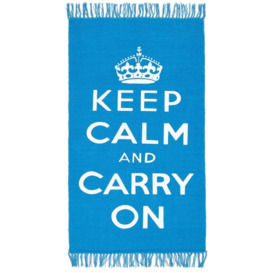 Keep Calm And Carry On Rug Hand Woven Base - thumbnail 2