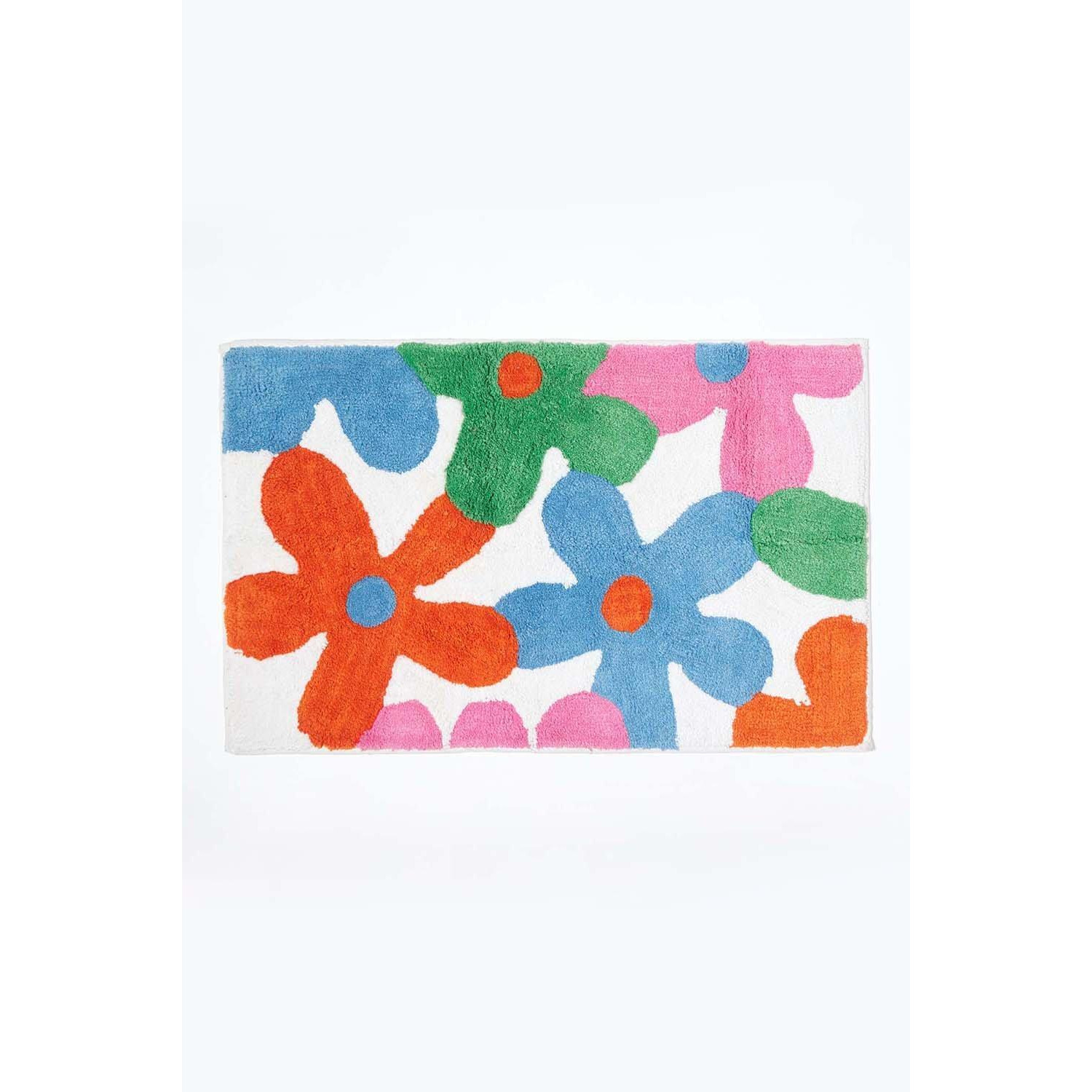Cotton Tufted Washable Multi Colour Floral Children Rug - image 1
