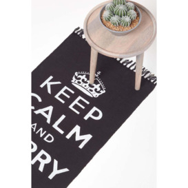 Keep Calm And Carry On Rug Hand Woven Base - thumbnail 1