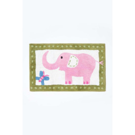 Cotton Tufted Washable Pink Elephant Children Rug - thumbnail 1