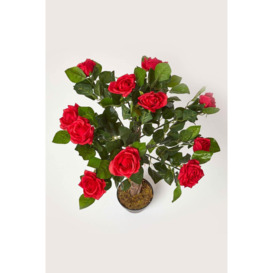 Potted Rose Tree Artificial Plant with lifelike green leaves, 90 cm - thumbnail 2