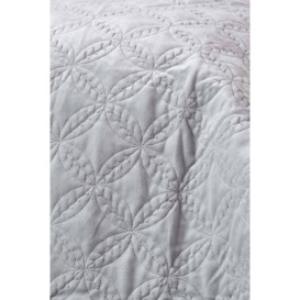 Luxury Quilted Velvet Bedspread Geometric Pattern Throw - thumbnail 3