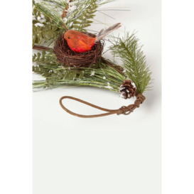 Festive Christmas Garland Artificial Pine and Robins Nests 5ft - thumbnail 3