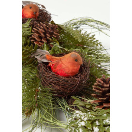 Artificial Replica Pine Branch Christmas Swag with Robins Nests - thumbnail 2