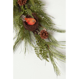 Artificial Replica Pine Branch Christmas Swag with Robins Nests - thumbnail 3
