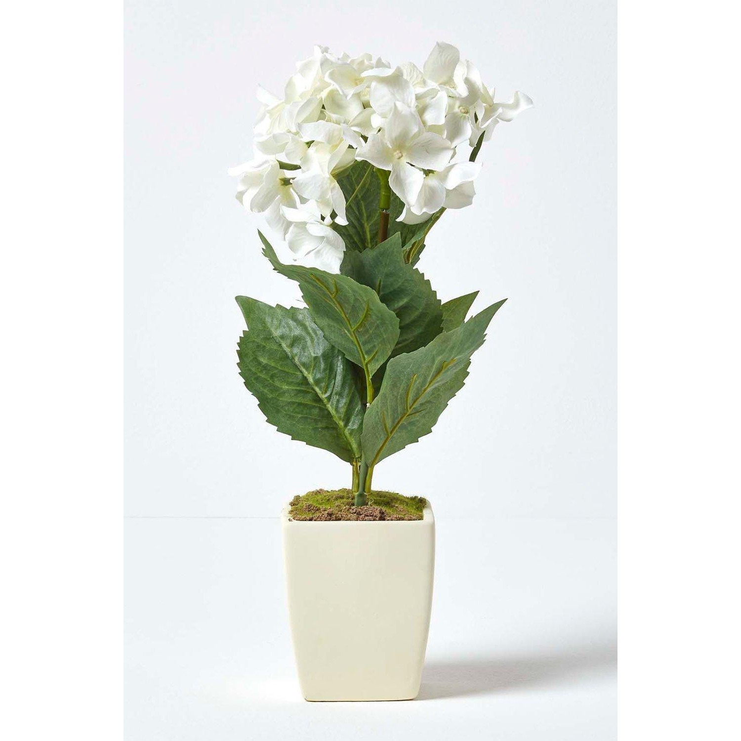 Small Artificial Hydrangea Flower in Pot, 38 cm Tall - image 1