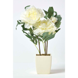 Artificial Peonies in Decorative Pot, 48 cm Tall