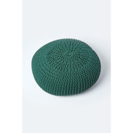 Large Round Cotton Knitted Pouffe Footstool - thumbnail 3