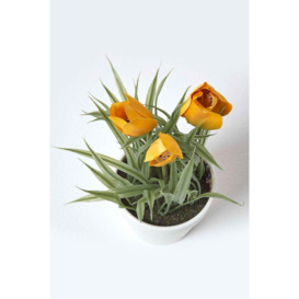 Artificial Tulips in White Decorative Pot, 22 cm Tall - thumbnail 2