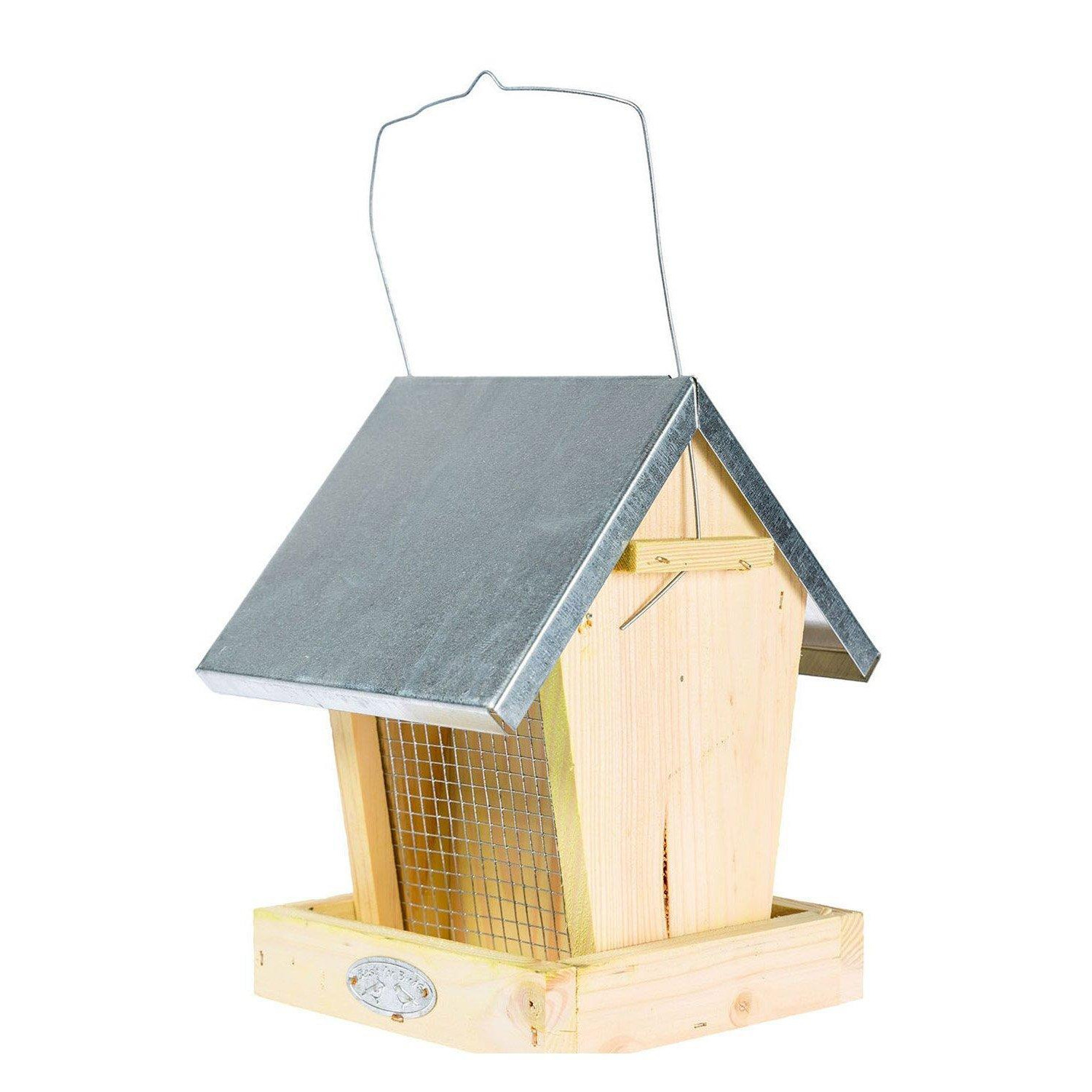 Wooden Hanging Bird Box Hopper Feeder - image 1