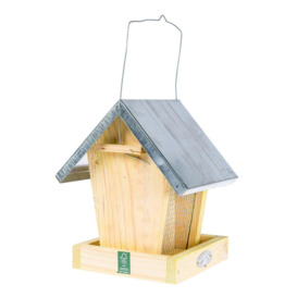 Wooden Hanging Bird Box Hopper Feeder - thumbnail 2