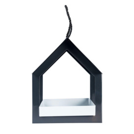 Hanging Black Metal Bird Table with Chain - thumbnail 2